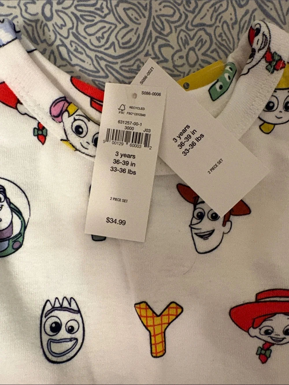 GAP Kids Pajama Sets - White with Red, Blue, Yellow, Green Accents